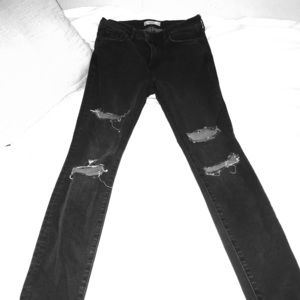 Abercrombie and Fitch Black Ripped Jeans
